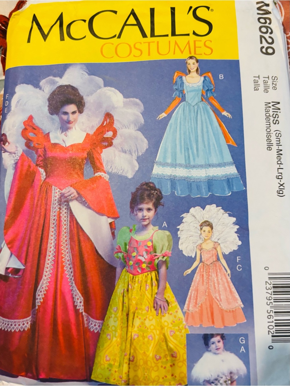 Adult Costume McCall’s M6629 Sizes Adult S-XL Child 3-8 UNCUT
